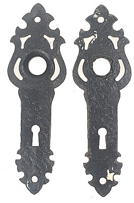 Pair of Antique Cast Iron Door Plates  - Circa 1935