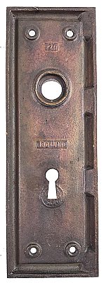 Antique Cast Bronze "Rockland" Pattern Door Plate By Reading Hardware Co. - Circa 1923