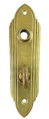 Antique Wrought Brass Privacy Door Plate by Dexter Lifetime Locks - Circa 1943