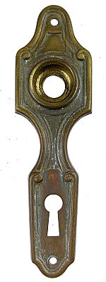 Antique Wrought Bronze "Montrose" Design Door Plate by Barrows Lock Works - Circa 1939