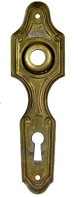 Antique Wrought Bronze "Montrose" Design Door Plate by Barrows Lock Works - Circa 1939