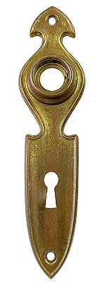 Antique Wrought Brass "Elmwood" Design Door Plate by P. & F Corbin Co. - Circa 1932