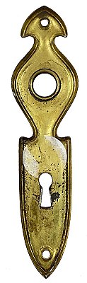 Antique Wrought Brass "Elmwood" Design Door Plate by P. & F Corbin Co. - Circa 1932