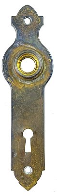 Antique Wrought Brass "Mohawk" Design Door Plate by Sager Lock Co. - Circa 1937