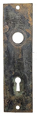 Antique Cast Bronze Aesthetic Movement Door Plate Nashua Lock Co. - Circa 1886