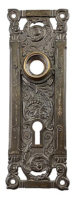Antique Cast Iron "Columbian" Design Door Plate by Reading Hardware Co. - Circa 1891