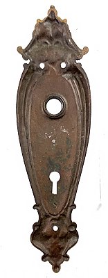 Antique Cast Bronze "Nancy" Design Door Plate by Barrows Lock - Circa 1910