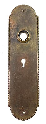 Antique Cast Bronze "Norman" Design Door Plate By Norwalk Lock Co. - Circa 1899