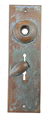 Antique Cast Bronze Double Keyhole Door Plate by Hopkins & Dickinson Mfg. Co. - Circa 1890