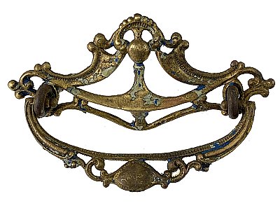 Antique Cast Brass Victorian Drawer Pull - Circa 1890