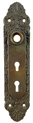 Antique Cast Bronze Door Plate in "Florentine" Design By Branford Lock Works - Circa 1893