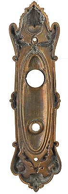 Antique Cast Bronze "Zurich" Design Door Plate by Barrows Lock - Circa 1920