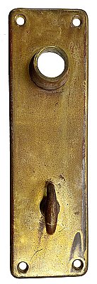 Antique Wrought Bronze Thumbturn Door Plate - Circa 1915