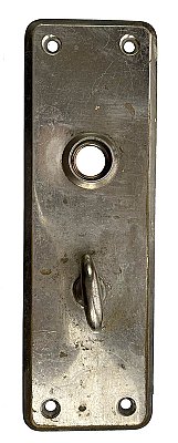 Antique Nickel Plated Wrought Bronze Thumbturn Door Plate - Circa 1915