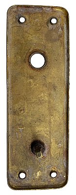 Antique Wrought Bronze Thumbturn Door Plate - Circa 1915