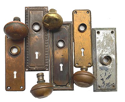 Lot Of Antique Door Plates and Knobs Circa -1900
