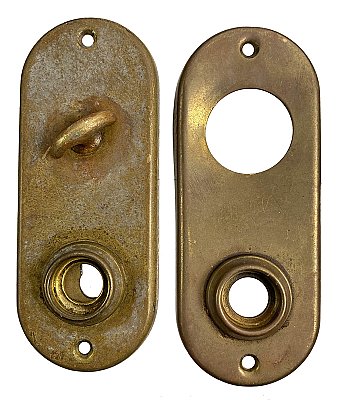 Pair of Antique Petite Wrought Steel Exterior Door Plates for French or Storm Door - Circa 1920