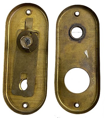 Pair of Antique Petite Wrought Steel Exterior Door Plates for French or Storm Door - Circa 1920