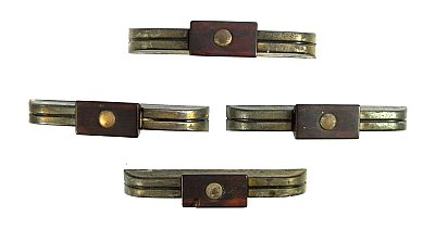 Antique Set of 4 Art Deco Drawer Pulls, 3" on Center