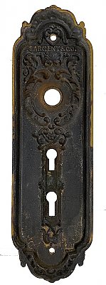 Antique Cast Bronze "BF Design" Door Plate by Sargent & Co. - Circa 1901