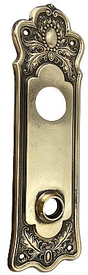Antique Wrought Bronze Door Plate in "Norwich" Design By Lockwood Manufacturing - Circa 1914