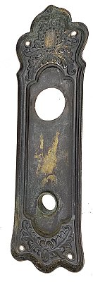 Antique Wrought Bronze Door Plate in "Norwich" Design By Lockwood Manufacturing - Circa 1914