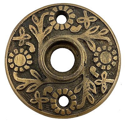 Antique Cast Bronze Door Rosette or Escutcheon - Circa 1880