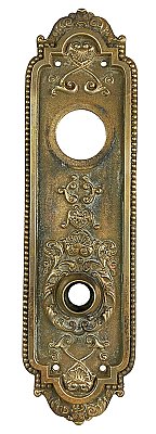 Antique Cast Bronze "BF Design" Entry Door Plate by Sargent & Co. - Circa 1901