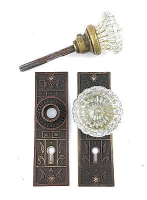 Antique Cast Bronze and Glass Door Set in "Arcadia" Design by Sargent & Co. - Circa 1888