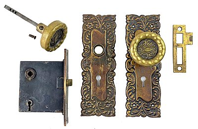 Reading Hardware Company 1897 カタログ 洋書 鍵穴 Historic Houseparts, Inc. > Antique Wrought Bronze Door Set in
