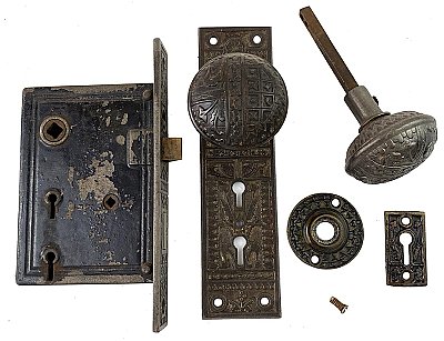 Antique Cast Iron Door Set in "Arcadia" Design by Sargent & Co. - Circa 1888