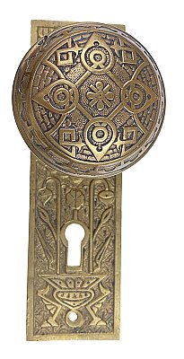 Antique Cast Bronze "Hoofed Urn" Door Set by Norwalk Lock Co. - Circa 1890