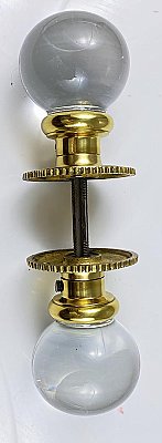 Antique Glass Ball and Cast Brass Door Knobs and Rosettes by P. & F. Corbin - Circa 1923