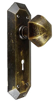 Antique Cast Bronze Door Set in "Hanford" Design by Reading Hardware - Circa 1915