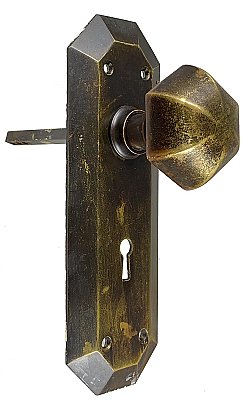 Antique Cast Bronze Door Set in "Hanford" Design by Reading Hardware - Circa 1915