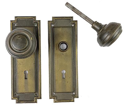 Antique Wrought Bronze Door Set in "Larissa" Design by Lockwood Mfg. - Circa 1914