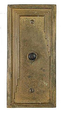 Antique Art Deco Cast Bronze Up/Down Elevator Control Button Wall Plate Set - Circa 1920