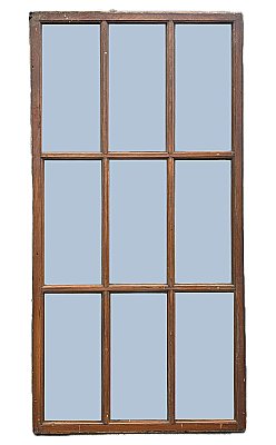 Antique 48” x 93-1/2” Quartersawn Oak Frosted Window Panel - Circa 1890