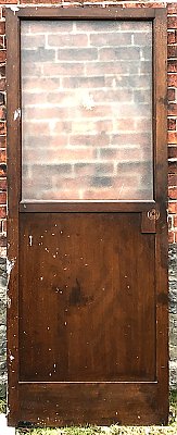Antique Pine Exterior Door With Glass