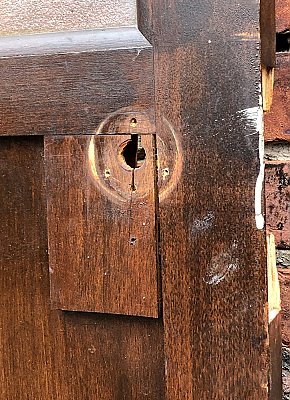 Antique Pine Exterior Door With Glass