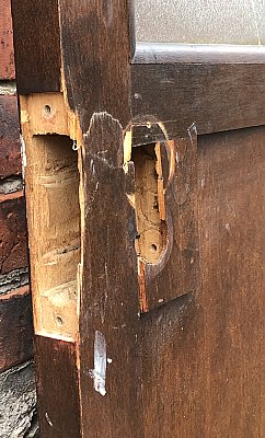 Antique Pine Exterior Door With Glass