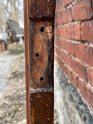 Antique 37-9/16" x 87-9/16" Oak Screen Exterior Door - Circa 1880