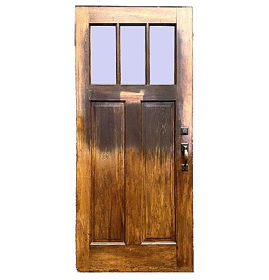 Antique 35” x 78-3/4” Fir Exterior Door - Circa 1900