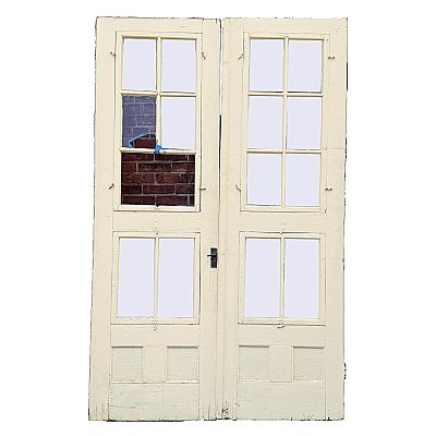 Antique 55” x 89” Pine Exterior Storm Door Pr - Circa 1920