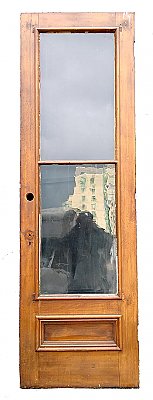 Antique Pine Exterior Queen Anne Door - Circa 1890