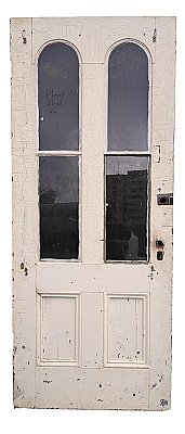 Antique Arched Glass Exterior Cottage Door - Circa 1880