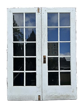 Pair of Antique 60” x 80-5/8” Pine French Doors - Circa 1920
