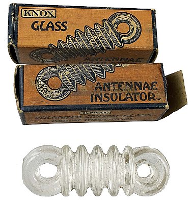 2 Boxes of Antique Knox Glass Antennae Insulators - New Old Stock - Circa 1930