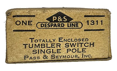 Antique Pass & Seymour Single Pole Switch - New Old Stock - Circa 1930