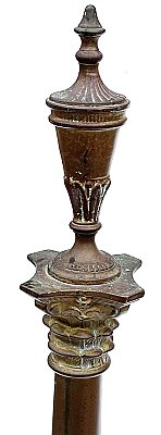 Antique Pair of Cast Brass French Renaissance Fireplace Andirons by Janusch Mfg. - Circa 1925